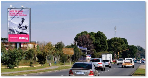 billboard advertising in Bloemfontein, Nelson Mandela Dr.