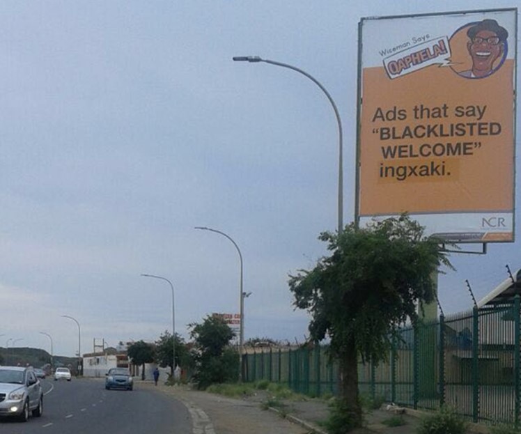 billboard advertising in Kimberley, Cecil Sussman Street