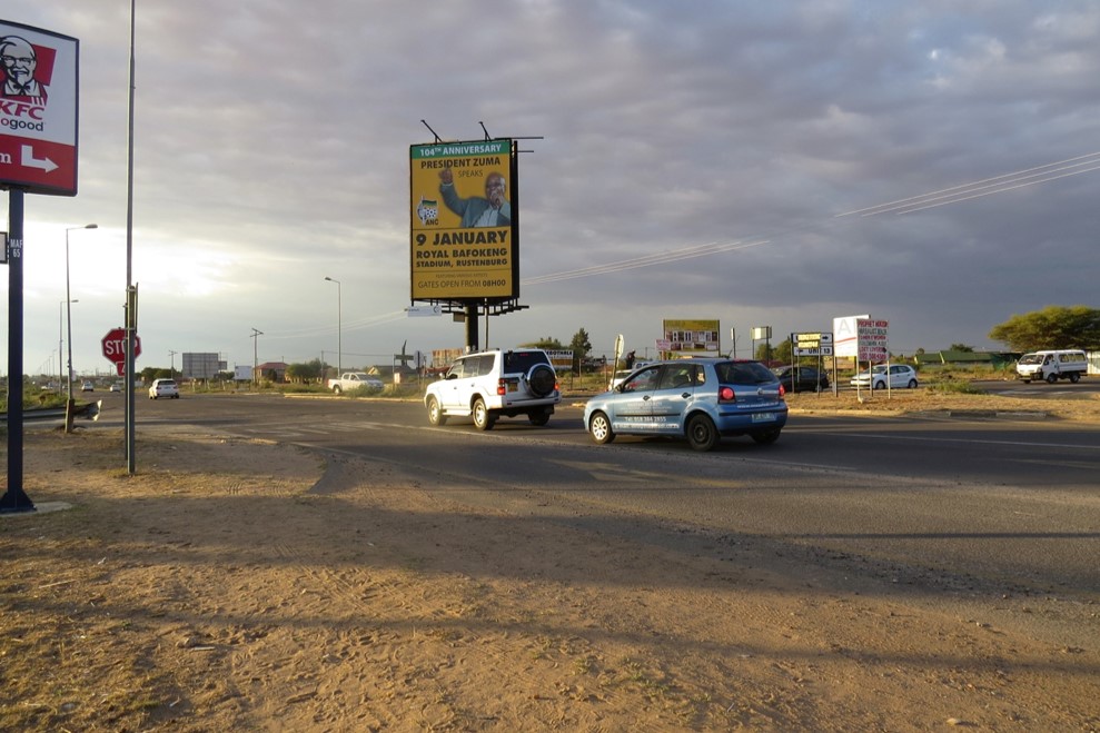 billboard in Mahikeng, Dr Albert Luthuli Road advertising