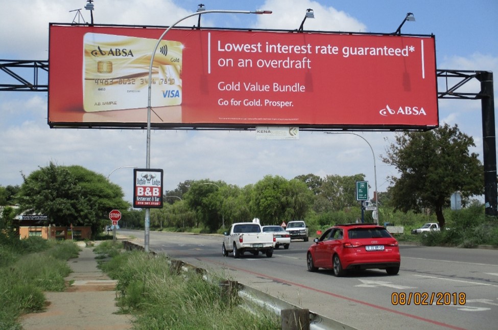 billboard in Mahikeng, Shippard Street highway outdoor static digital screen