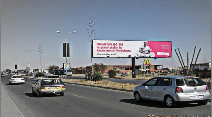 bilboard in Nelson Mandela Drive (N18), situated outside the Mmabatho Palms Resort and Casino